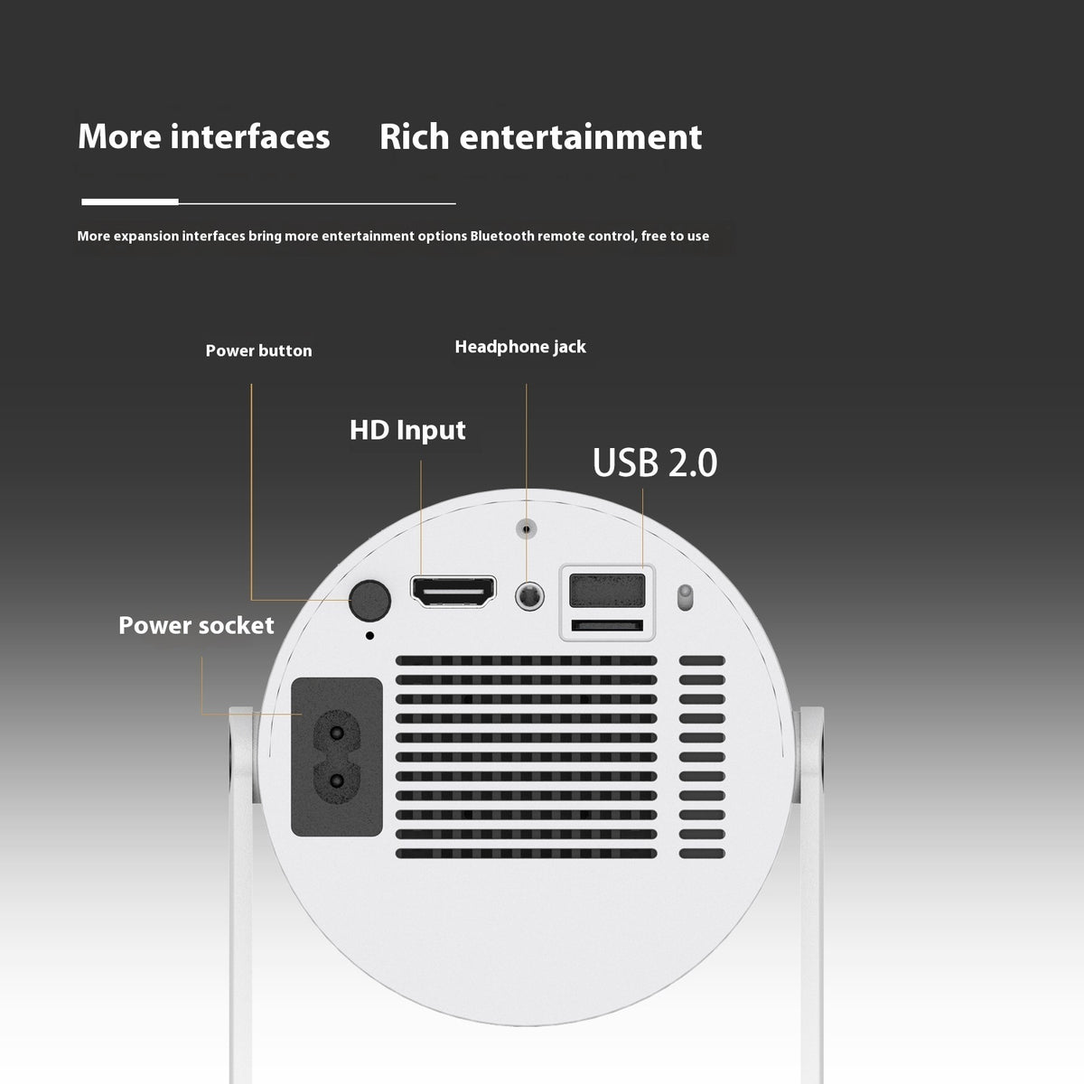 Portable 180 Degrees Auto-Focus Home Projector