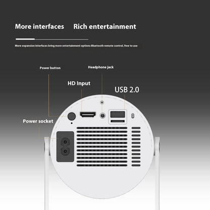 Portable 180 Degrees Auto-Focus Home Projector
