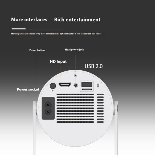Portable 180 Degrees Auto-Focus Home Projector