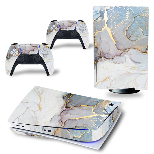 White PS5 Console and Controller Vinyl Skins