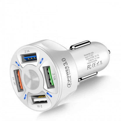 4-Port Fast Charging Car Charger Adapter