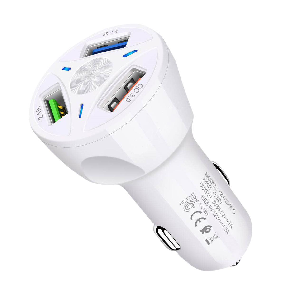 4-Port Fast Charging Car Charger Adapter