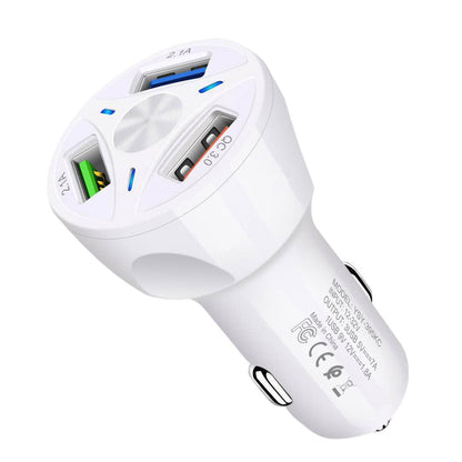 4-Port Fast Charging Car Charger Adapter