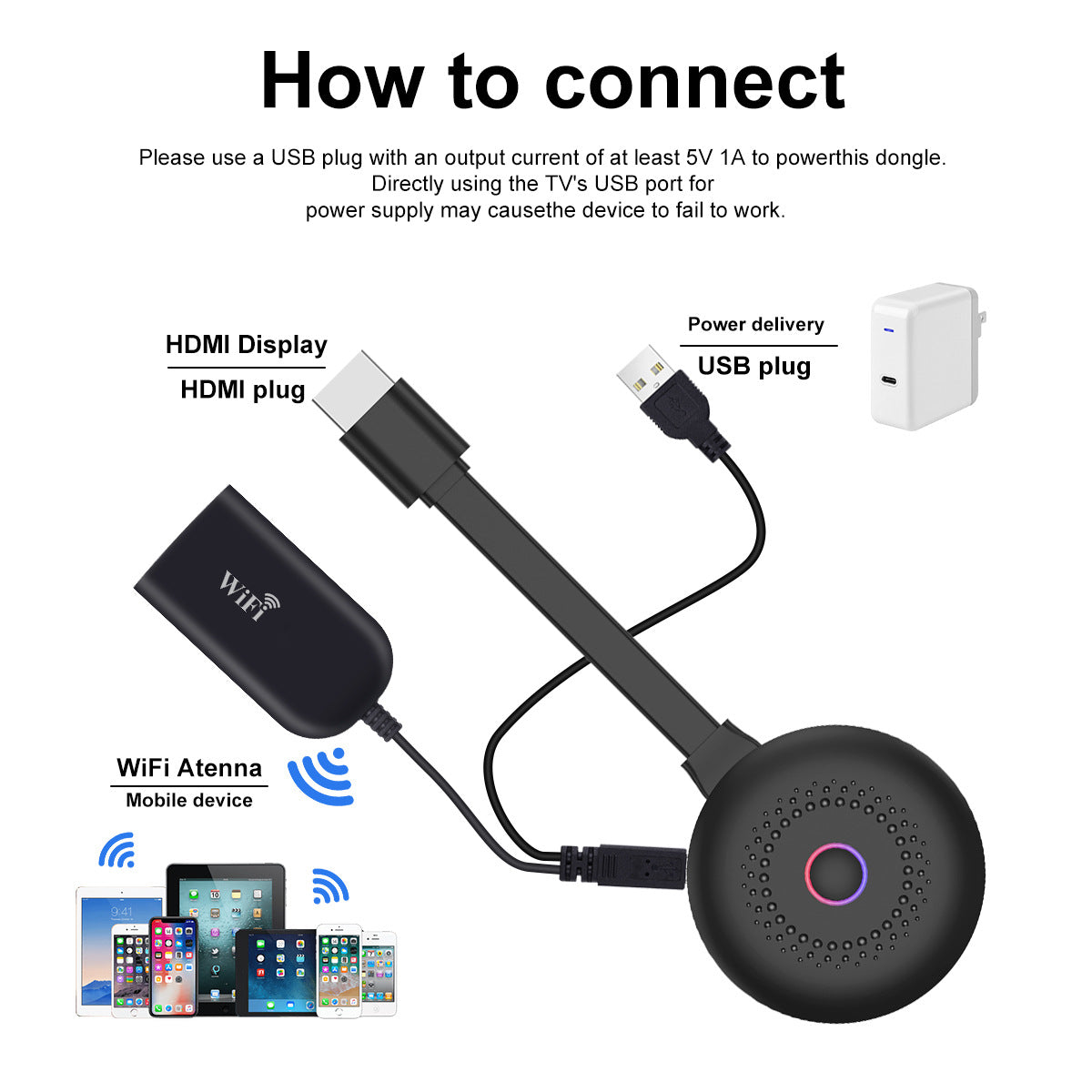 Wireless HDMI Mobile Phone Screen Projector
