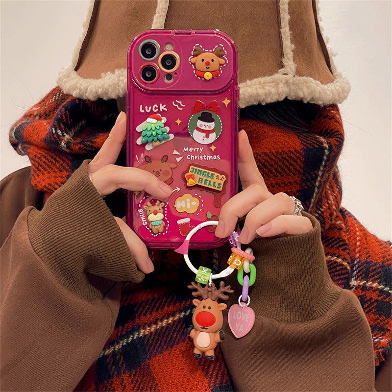 Christmas Santa Elk Pendant Phone Case