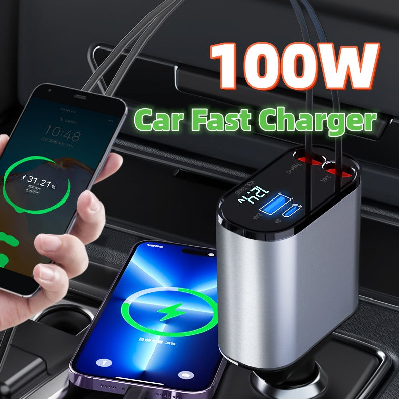 100W USB-C Fast Charging Car Adapter 