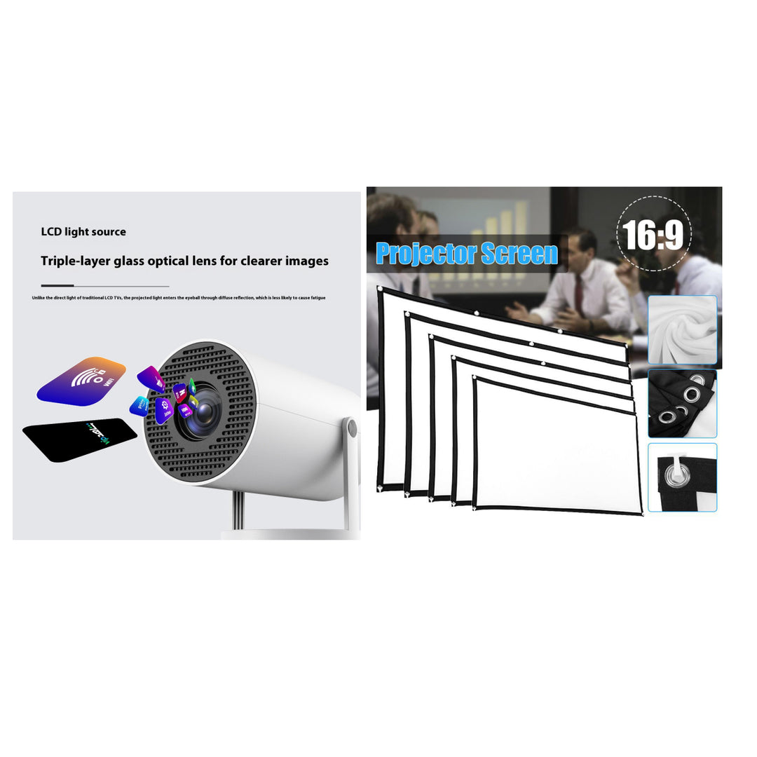 Portable 180 Degrees Auto-Focus Home Projector