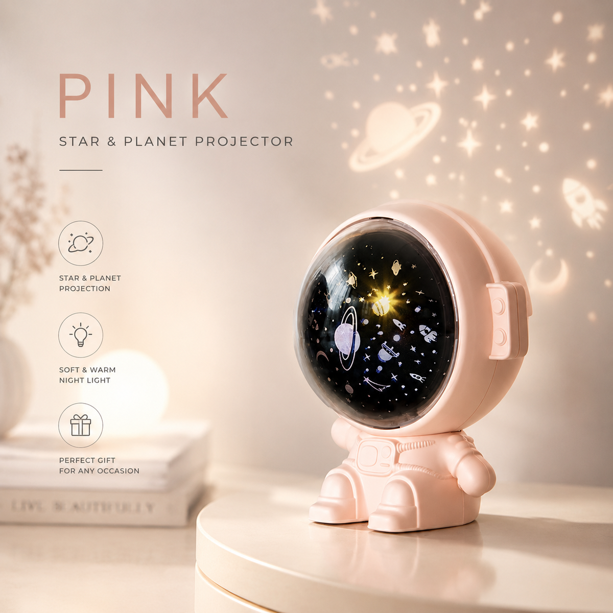 Astronaut Galaxy Star Night Light Projector
