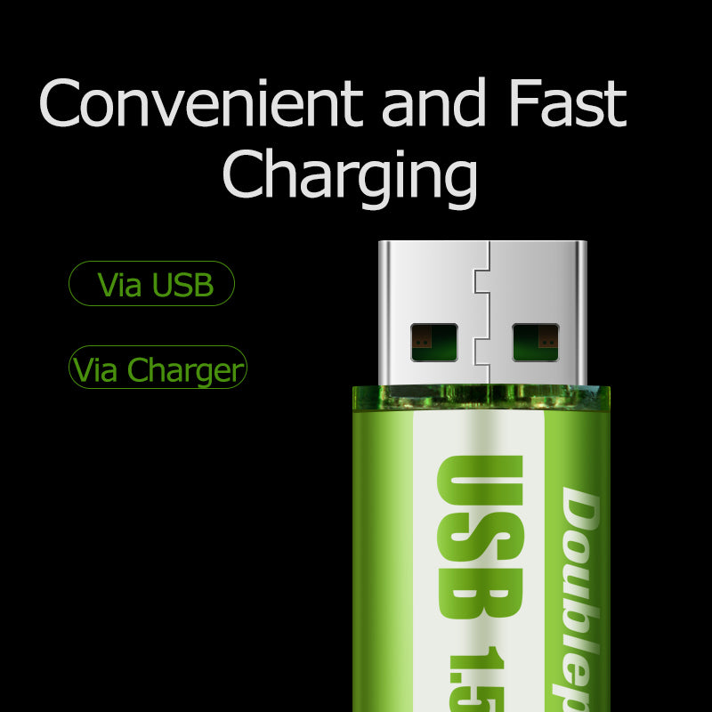 USB Rechargeable 1.5V AA Lithium Battery