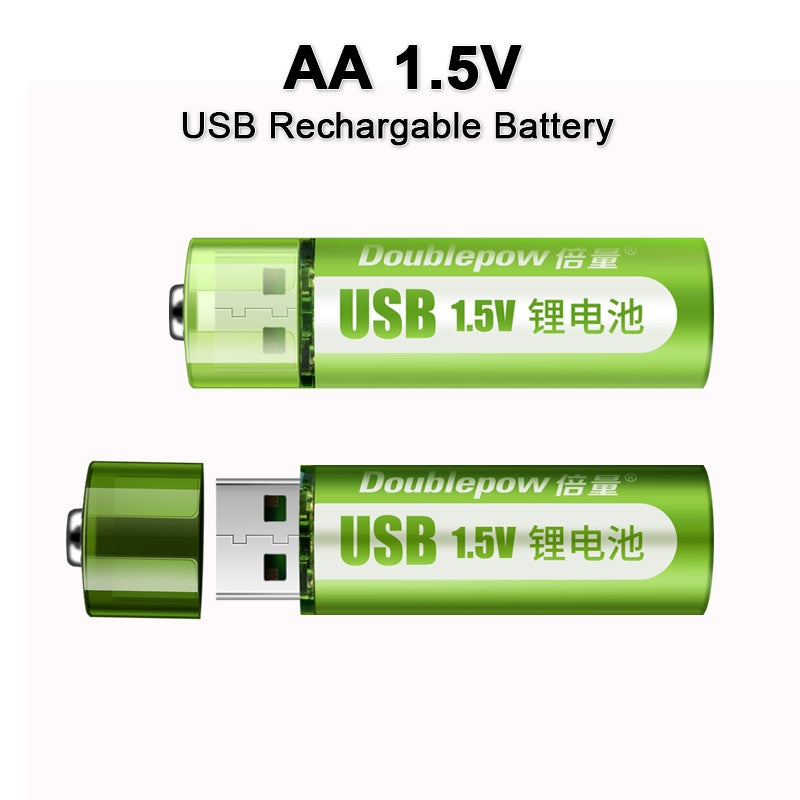 USB Rechargeable 1.5V AA Lithium Battery